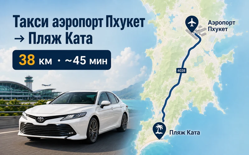Расстояние от аэропорта Пхукета до Ката